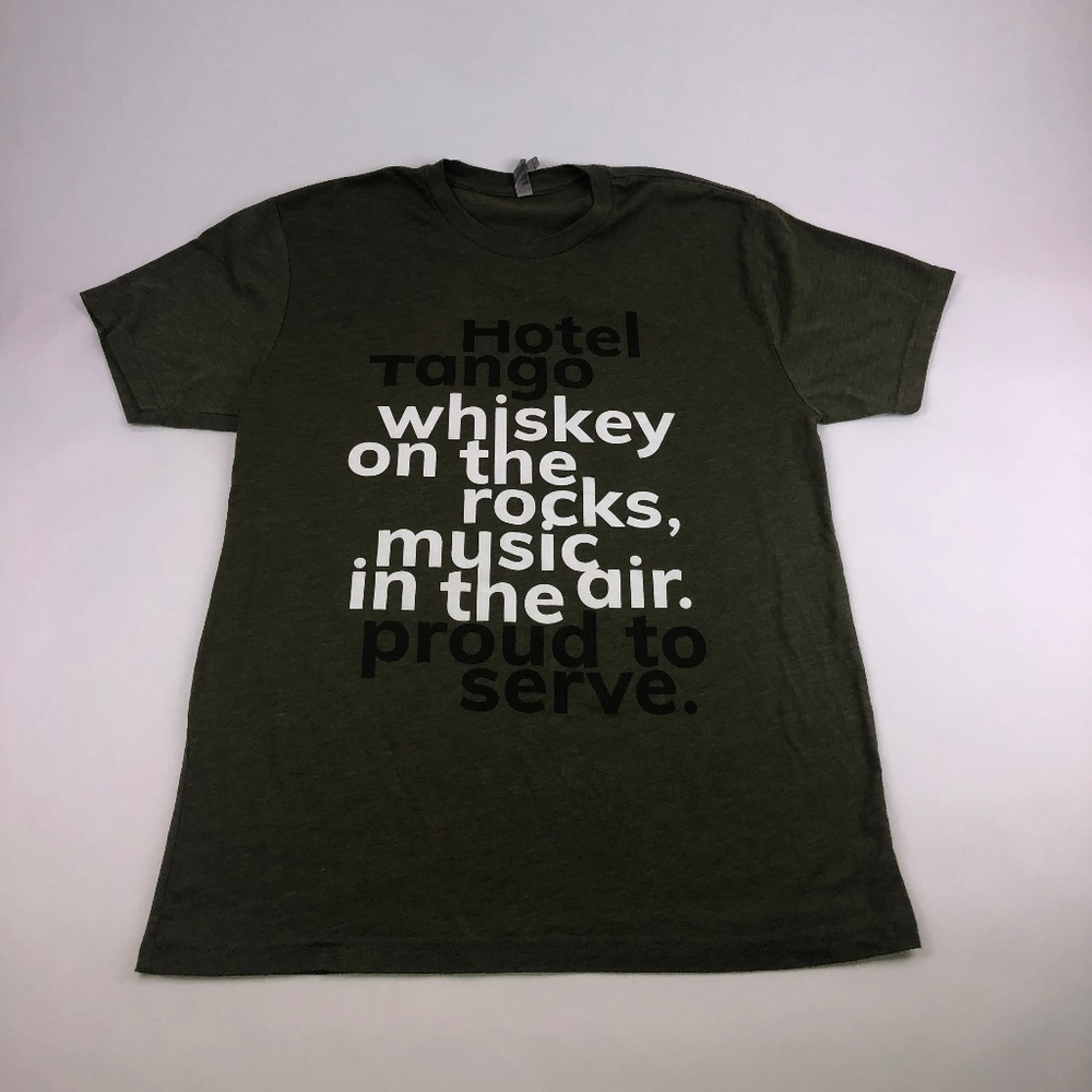Whiskey on the rocks music in the air T Size Large